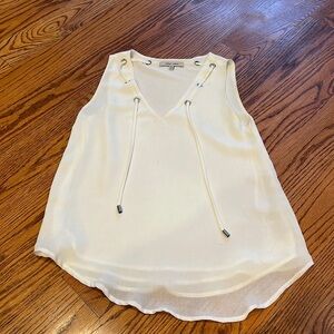 Naked Zebra Woman’s White V-Neck Tank Size S